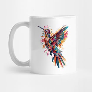 Rainbow Wings: Vibrant Hummingbird Mug